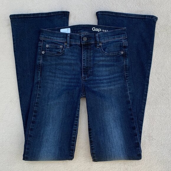 Gap 1969 High Rise Resolution Skinny Flare Jeans Sz27 - Picture 4 of 16